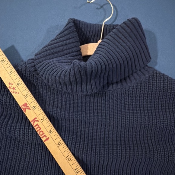 Belle By Kim Gravel Turtleneck Sweater Size L Cobalt Blue Blouson Sleeve - New - Picture 3 of 9